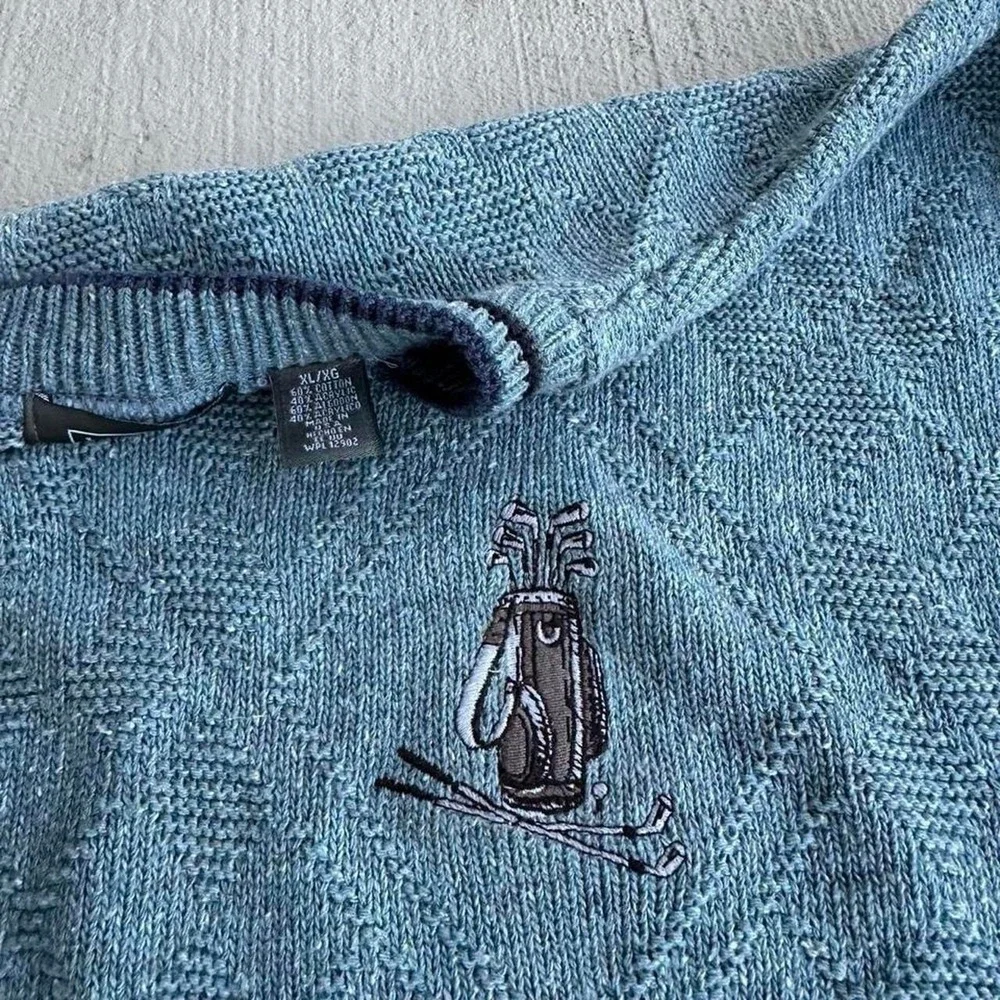 Vintage 90s Golf Embroidered Knitwear Sweater Size XL